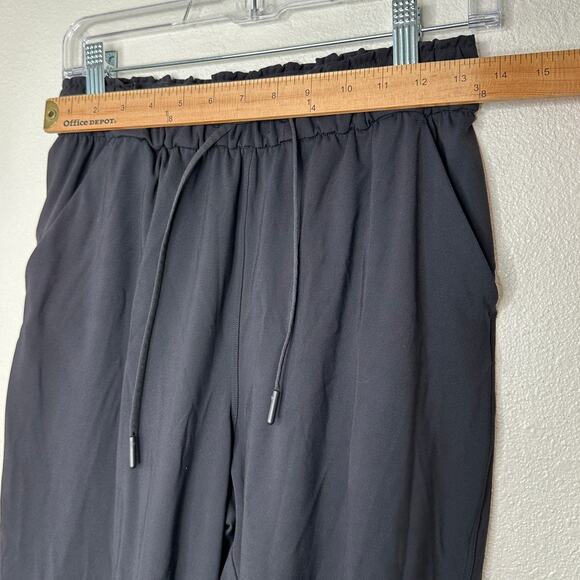 Lululemon Black Stretch High Rise Jogger Drawstring Waist Banded Hem 6 - Picture 11 of 13